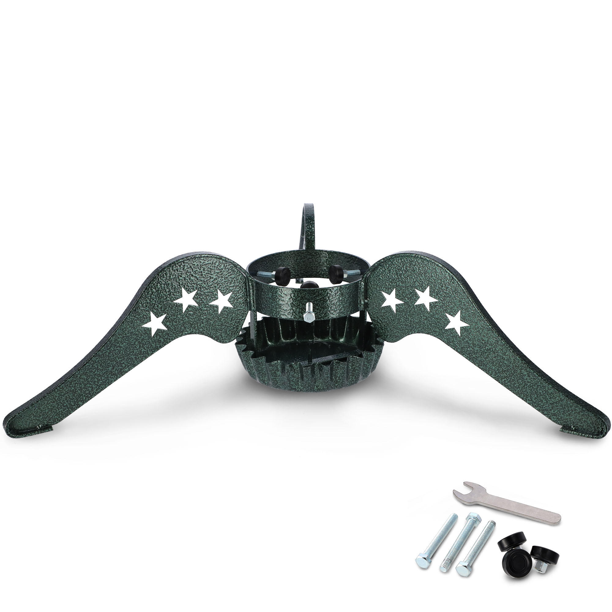 KADAX Weihnachtsbaumständer Weihnachtsbaumständer aus Metall mit Schale - Grün, Kunststoff/Metall (17.5cm) - KADAX