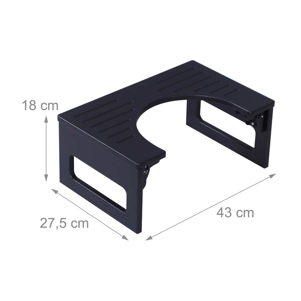 TOILETTENHOCKER - Schwarz, Holz/Kunststoff (43/18/27.5cm) - Relaxdays