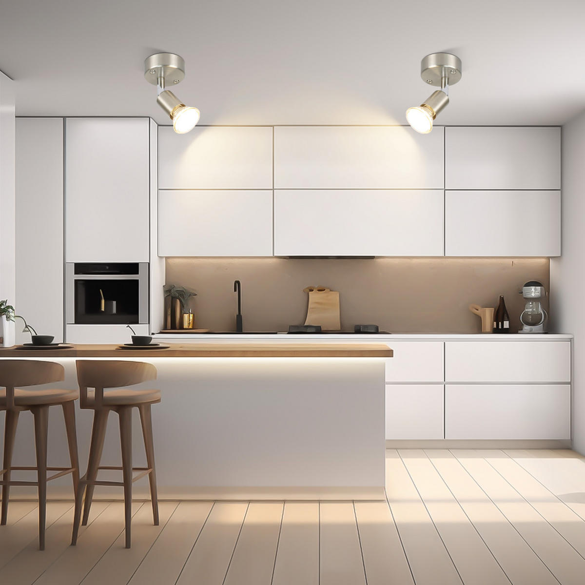 DECKENSTRAHLER Brenthar 10/7/14 cm - Silberfarben, Metall (14/10/7cm) - ZMH