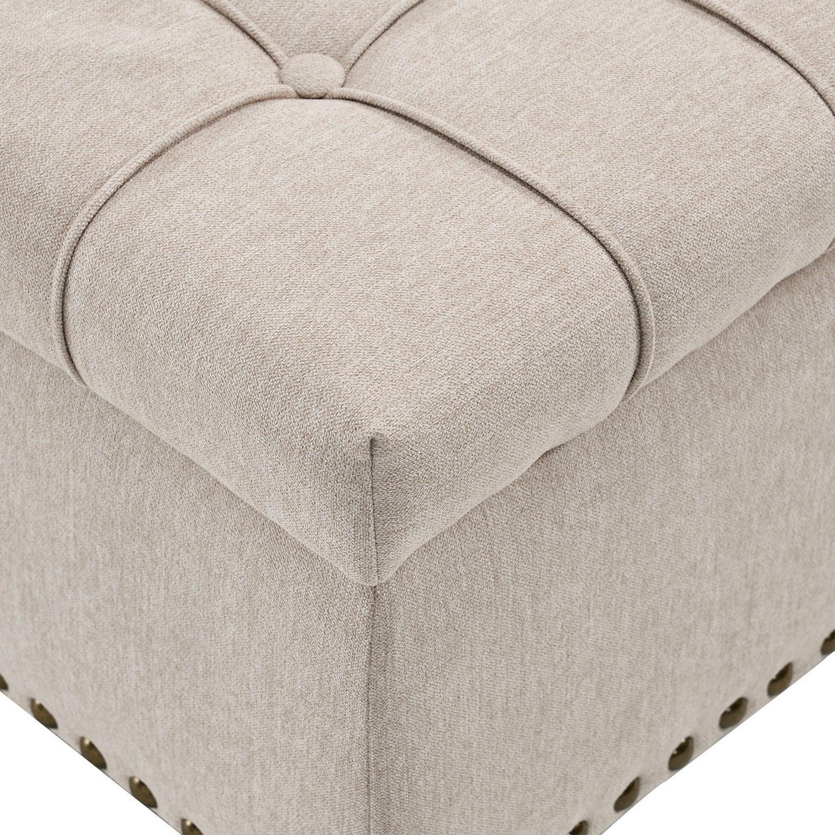 HOCKER Couchtisch,Aufbewahrungsstuhl,höhenverstellbar,Leinen,Beige - Beige, Metall (75/41/75cm) - LVHOM