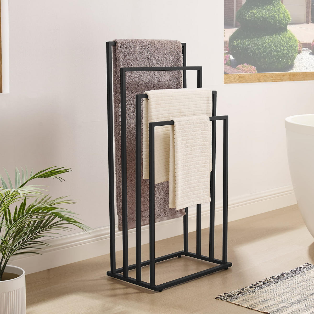HANDTUCHHALTER in Schwarz - Schwarz, Metall (45/93.5/29cm) - Home Collective