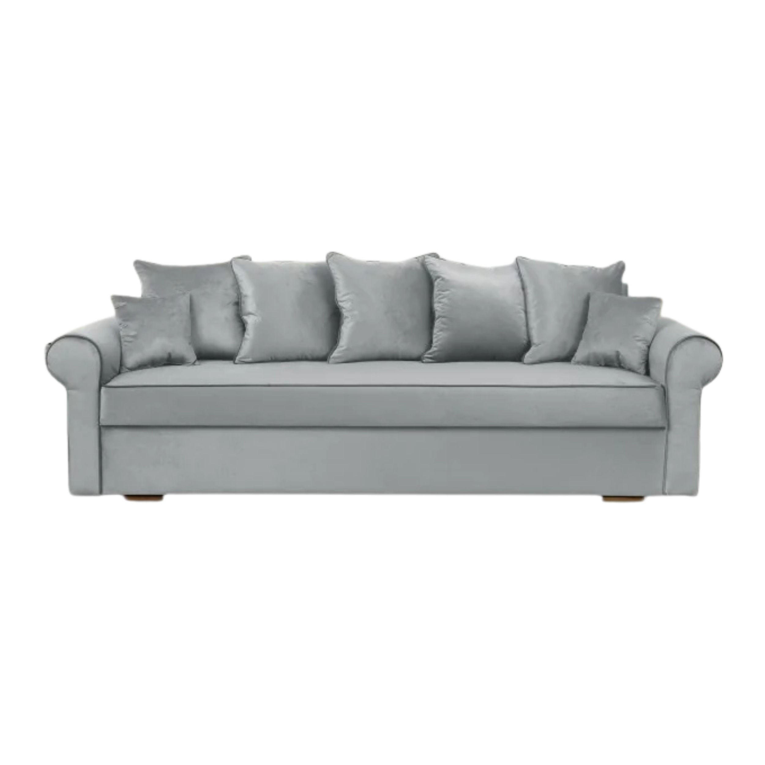 SCHLAFSOFA VIVIA, Sofa mit Schlaffunktion und Bettkasten, Farbe: Hellgrau, Veloursstoff - Hellgrau, Textil (237/100/85cm) - Sepro Meble