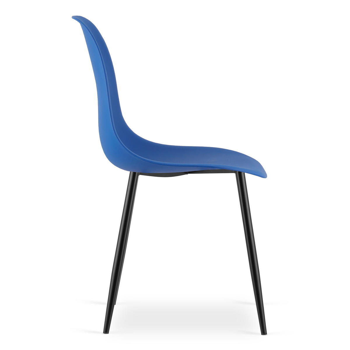 ESSZIMMERSTUHL 4-er Set KALEO blauer Sitz, schwarze Beine - Blau/Schwarz, Kunststoff (46/84/51cm) - Valora