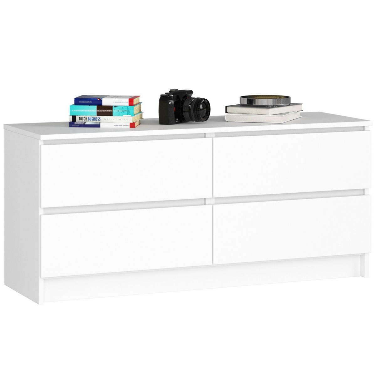 KOMMODE Weiß 120x40x55 cm - Weiß, Holzwerkstoff (120/55/40cm) - Akord