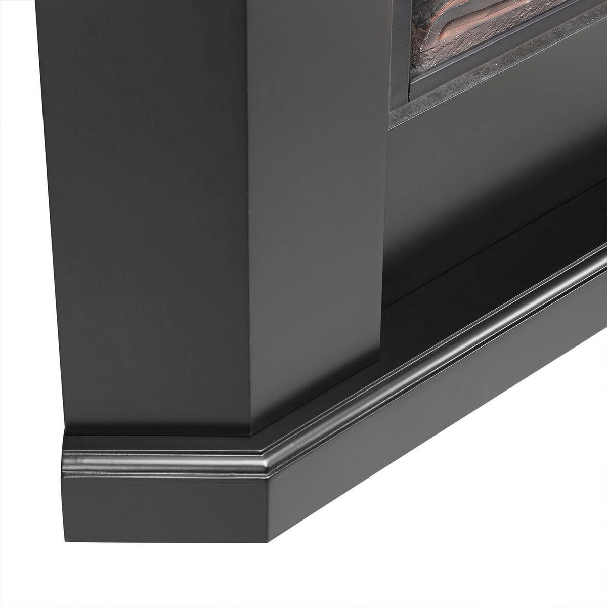 ELEKTROKAMIN 2000W dreieckig schwarz mit Flammeneffekt - Schwarz, Holz (96/93/57cm) - Juskys