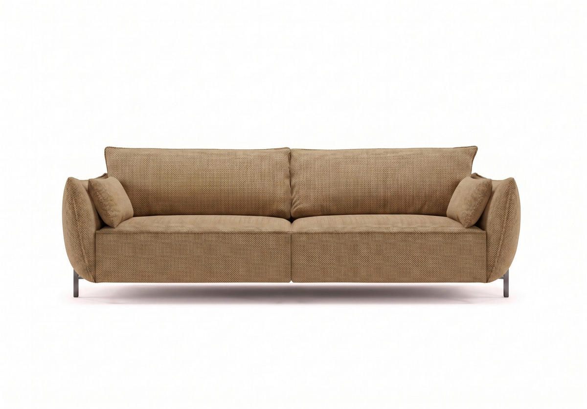 SOFA 3-Sitzer für Terrasse und Garten, Stoff Sunlight, Toffee, SUNMEE - Braun, Holz (188/90/95cm) - Kaiser Möbel