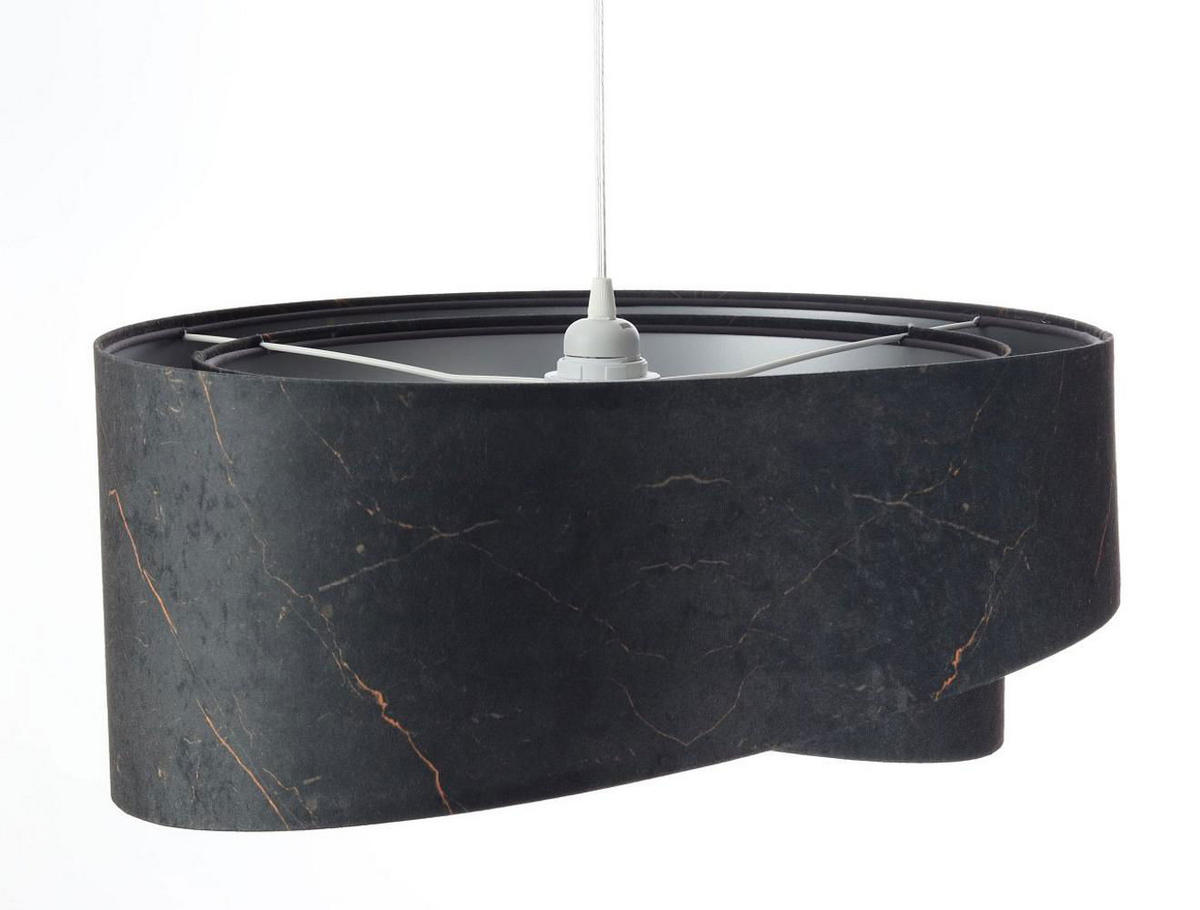 HÄNGELEUCHTE Schwarz 50/23 cm - Silberfarben, Kunststoff (50/1/23cm) - ONZENO