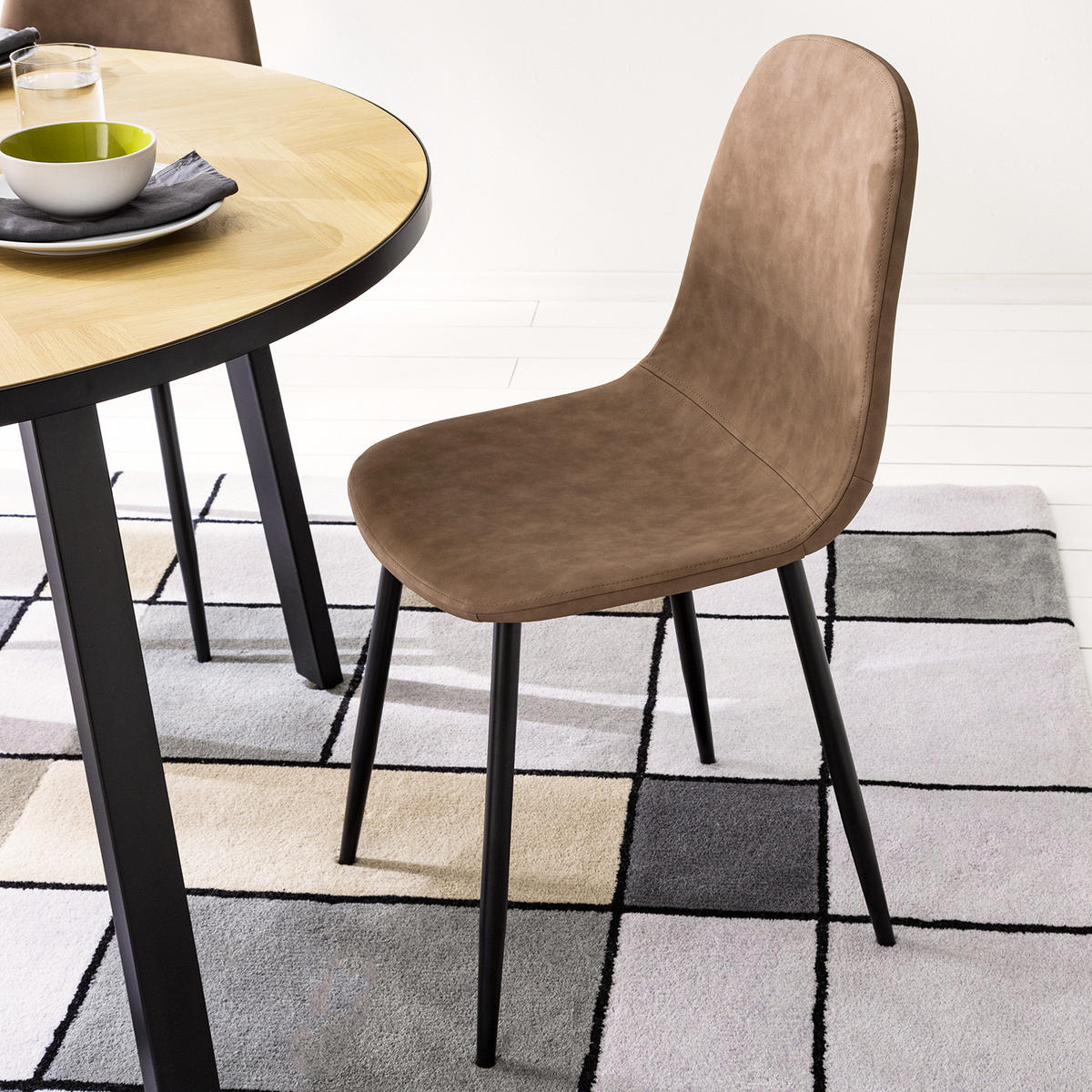 POLSTERSTUHL - Kunstleder / Metall - Braun, Kunststoff (44/87/53cm) - home24