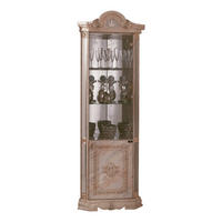 ECKVITRINE BELLA in Beige/Gold 2-Türig - Beige/Goldfarben, Glas/Holzwerkstoff (64/207/45cm) - Interdesign24