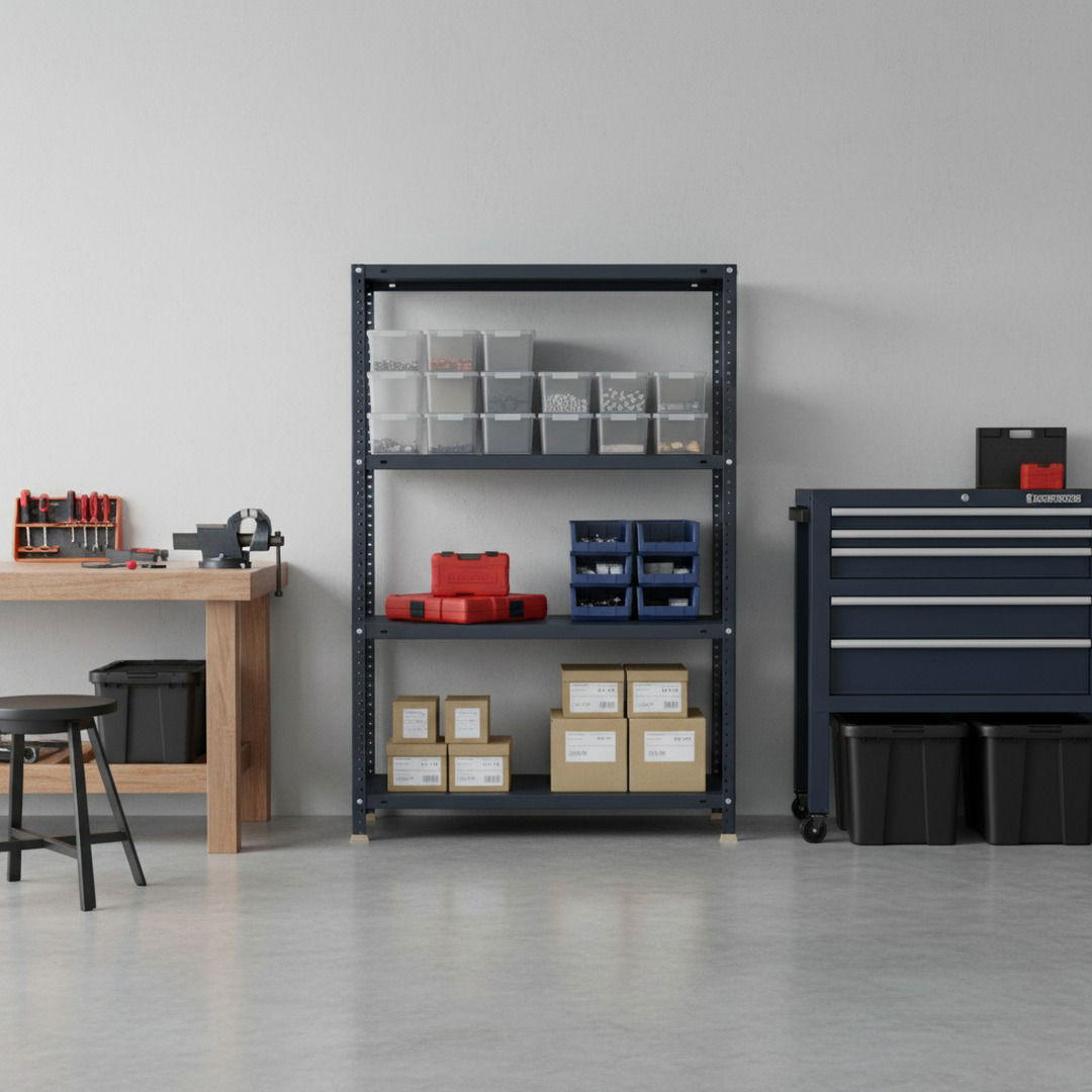 SCHRAUBREGAL PANDA MID | HxBxT 150x80x30cm | 4 Fachböden | Fachlast 100kg | Anthrazit - Anthrazit, Metall (80/150/30cm) - PROREGAL