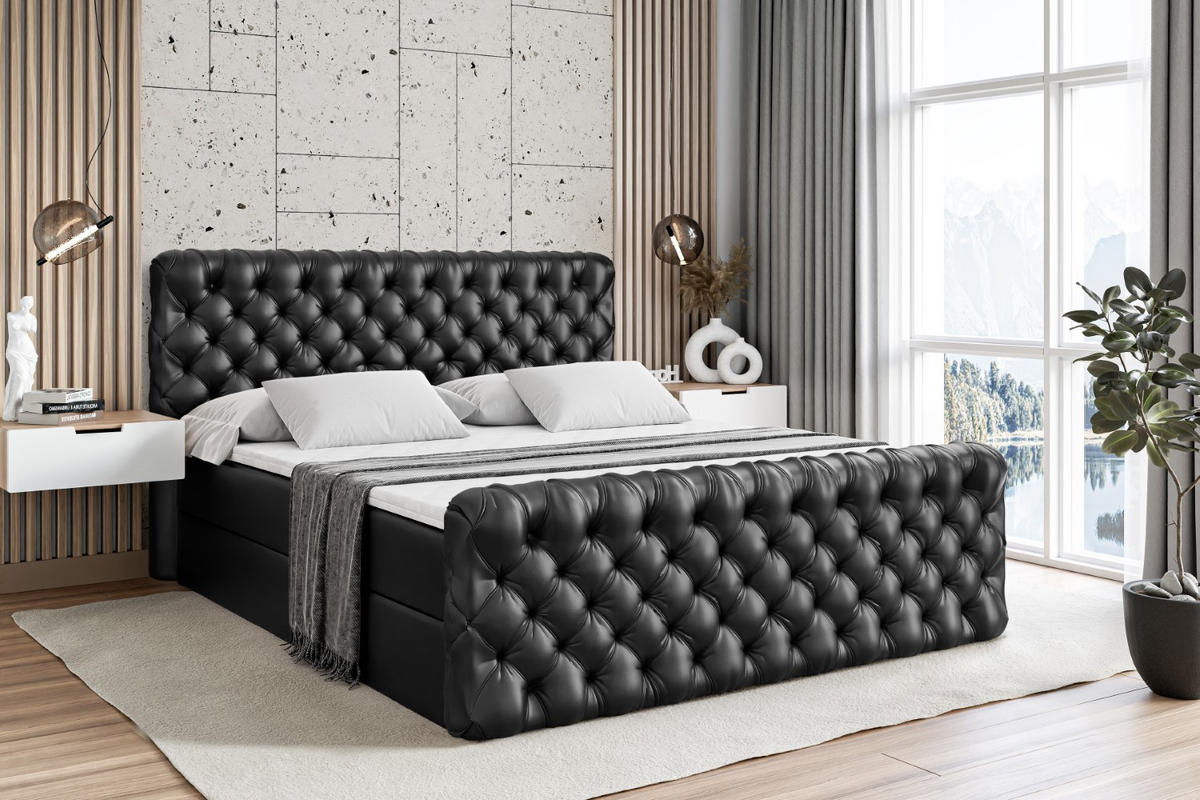 BOXBETT BOXI8-Z - 120x200 cm - H4 - Schwarz Hochglanz - Schwarz Hochglanz, Holzwerkstoff (120/200cm) - ALTDECOR