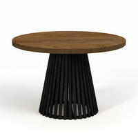 ESSTISCH runder ausziehbarer Tisch für Esszimmer DOVER 90 / 190 cm, Farbe: Eiche Lefkas / Schwarz - Dunkelbraun/Schwarz, Holz (190/90/77cm) - Dekori_Interiors