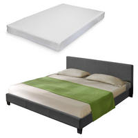 POLSTERBETT Skagen mit Matratze - Dunkelgrau, Textil (140/200cm) - Corium
