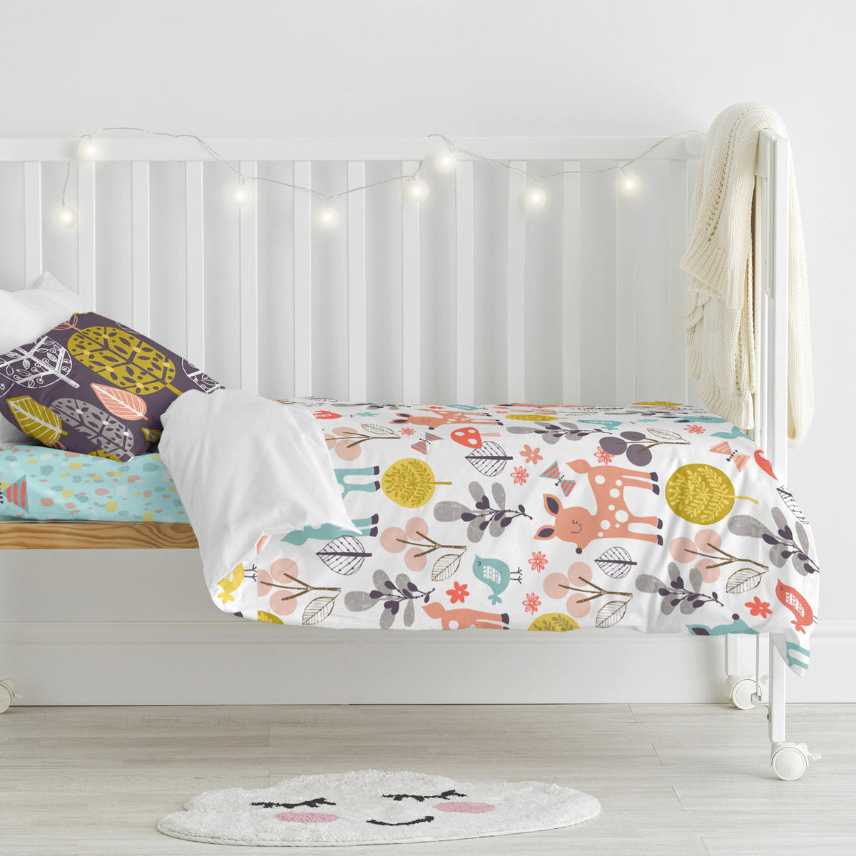 BETTBEZUG 2er-Set teiliges woodland 115x145 cm (kinderbett) mehrfarbig - Multicolor, Textil (115/145cm) - Happy Friday