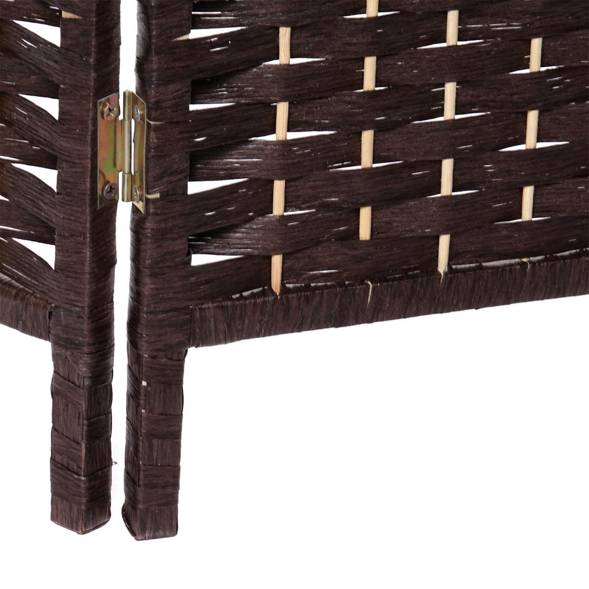RAUMTEILER Quinn 3-tlg. 166x121 cm, Rattan-Look dunkelbraun - Dunkelbraun, Holz (121/168/2cm) - CREEDWOOD