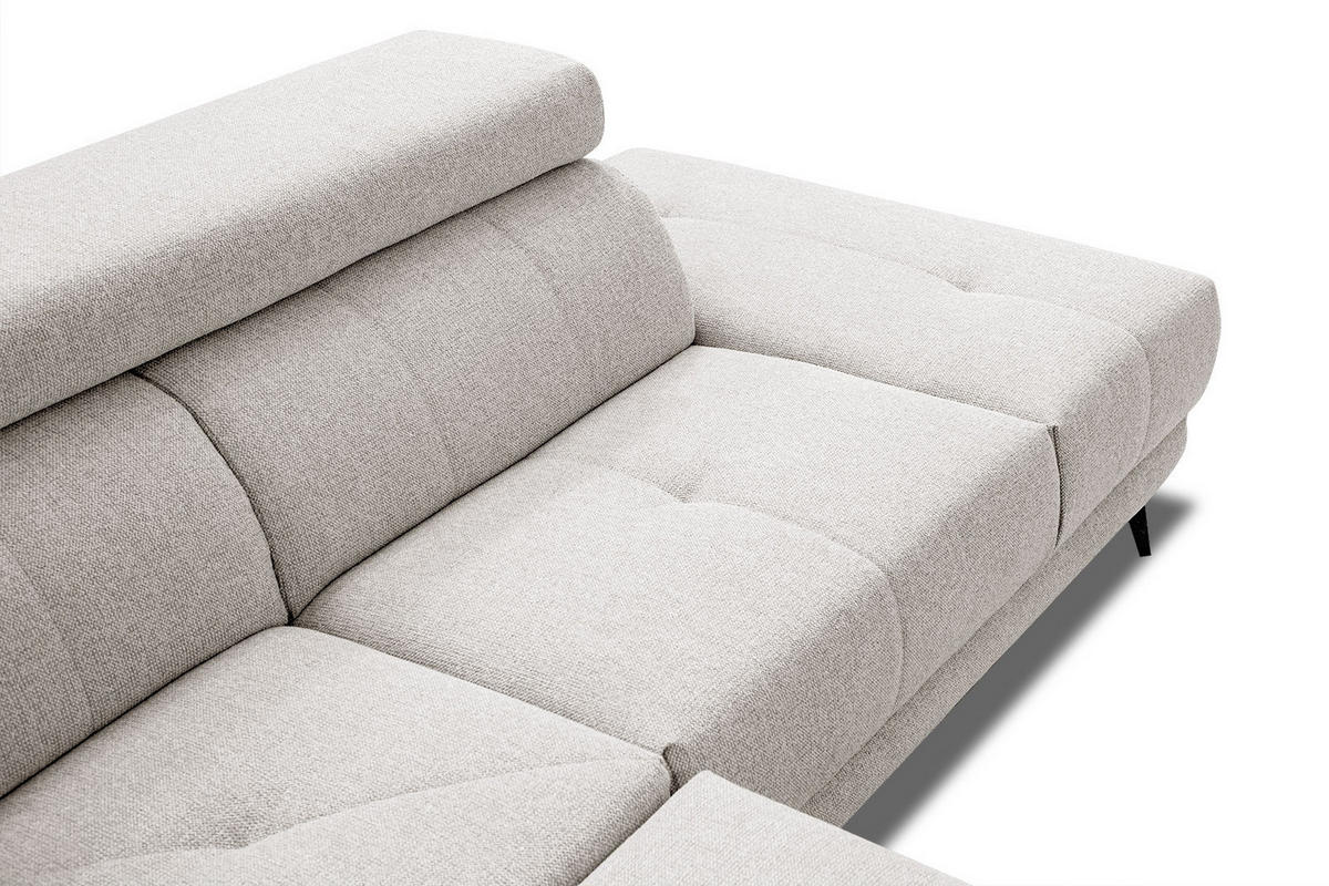 ECKSOFA MORELLO 5-Sitzer, creme - Anthrazit/Schwarz, Holzwerkstoff/Textil (287/228cm) - Courtois Laville