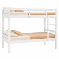 ETAGENBETT 90/200 cm & 90/200 cm in Weiß Kinderbett teilbar in 2 Einzelbetten mit Winkelleiter und Absturzsicherung - Weiß, Holzwerkstoff (90/200cm) - STILVORA
