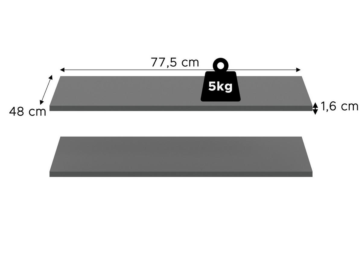 KLEIDERSCHRANK grau 3-türig 120 x 181 cm, Drehtürenschrank mit Kleiderstange - Schwarz/Grau, Holzwerkstoff/Kunststoff (120/181/52cm) - Inn.Furn