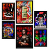 POSTER Set Mit 6 Grafiti Pop Mona Lisa Warhol Bowie Basquiat A3 & A4 Schwarzer Rahmen - Schwarz, Papier (29/3cm) - Nacnic