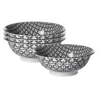 SERVIERSCHALEN Takeo Leaves schwarz-weiß ø 21 cm 4er Set - Schwarz/Weiß, Keramik (21/8/21cm) - Ritzenhoff Breker