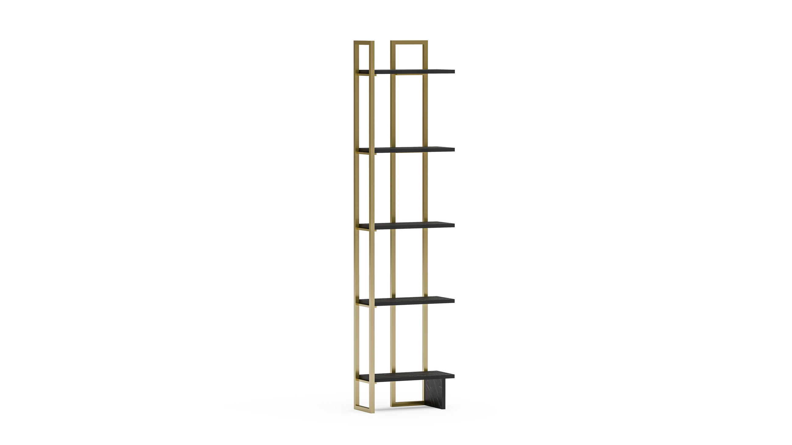 Decorotika Eckregal Gold, Schwarz 45x180x22 cm