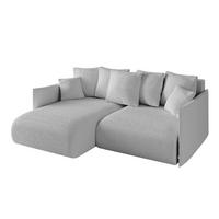 ECKSOFA mit Schlaffunktion und Bettkasten ONESK-L 208x165x40 Hellgrau Bouclé - Hellgrau, Holzwerkstoff/Kunststoff (208/165cm) - ALTDECOR