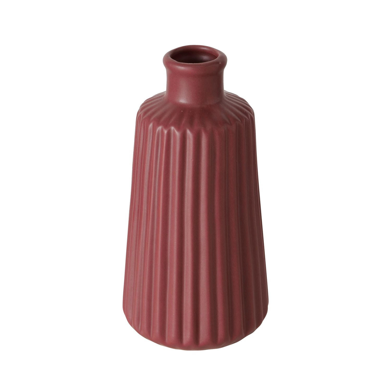 VASE Porzellan Esko 17 cm - Weinrot, Keramik (17cm) - Boltze Home