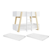 ETAGENBETT - 2 -Sitzer - Holzspan - naturfarben hell, weiß - CORODELA - Naturfarben, Holz (96.3/196cm) - Vente-Unique