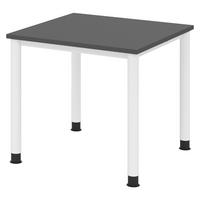 SCHREIBTISCH Serie-H 80/80/74 cm in Graphitfarben/Weiß - Graphitfarben/Weiß, Holzwerkstoff (80/80/74cm) - bümö