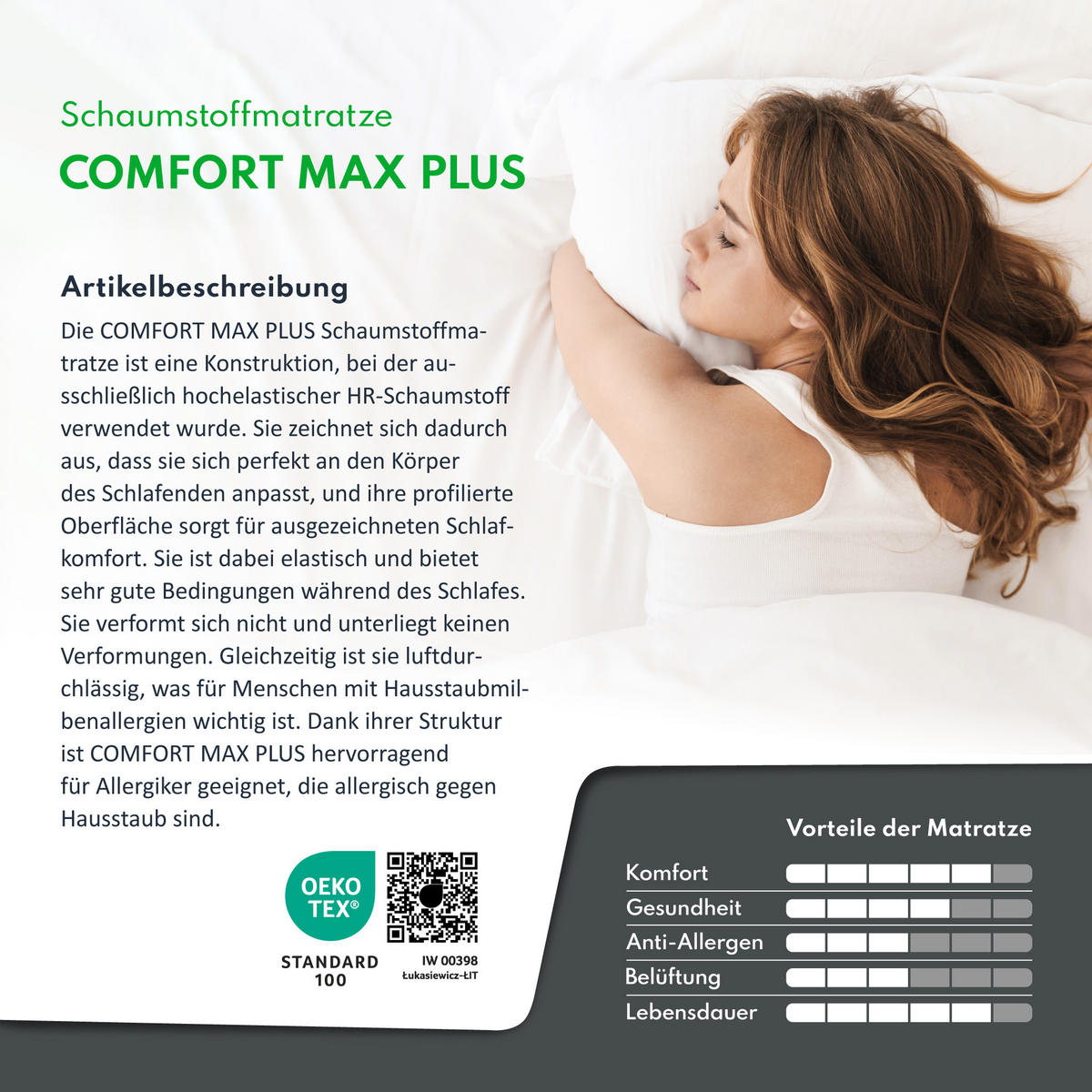 KOMFORTSCHAUMMATRATZE Comfort Plus - Weiß, Textil (140/200cm) - FDM