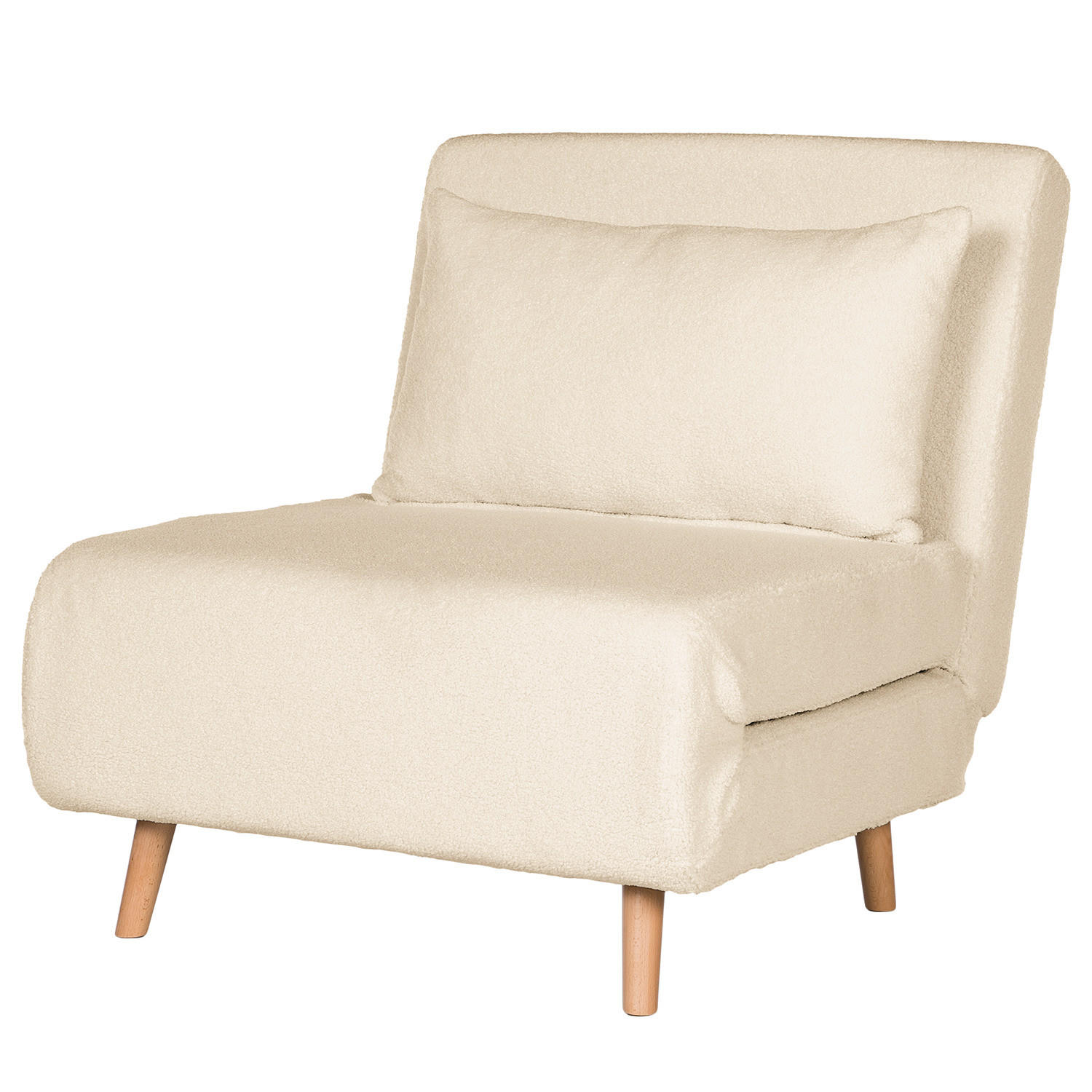 SCHLAFSESSEL - Textil / Teilmassivholz - Buchefarben/Weiß, Holz/Buchenholz (77/81/90cm) - home24