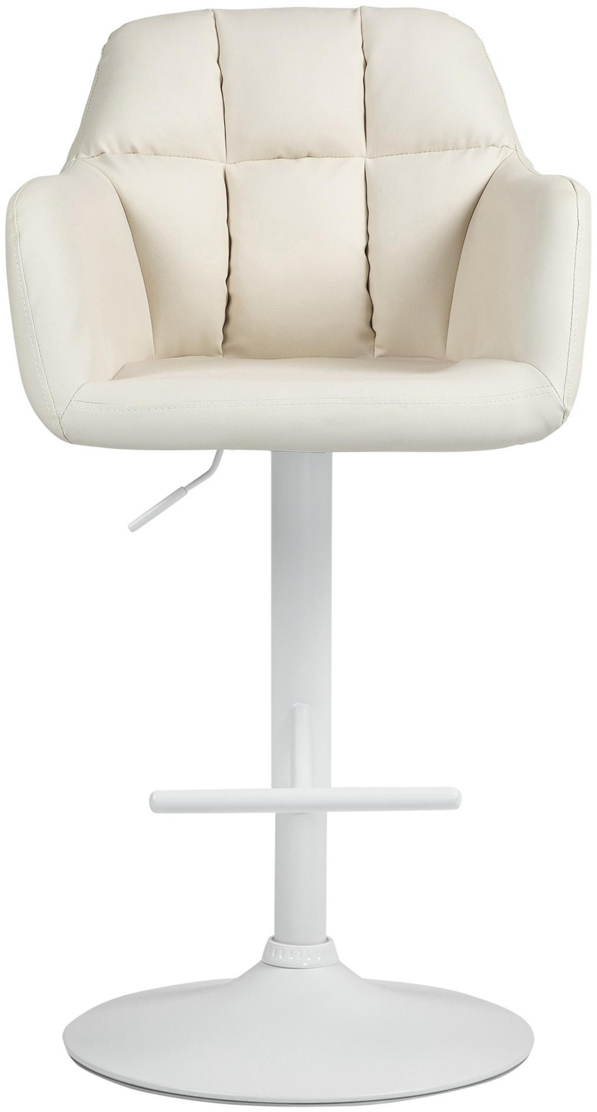 BARHOCKER Natoma Kunstleder 97-118x57x59 cm creme - Creme, Leder (57/97/59cm) - furnicato