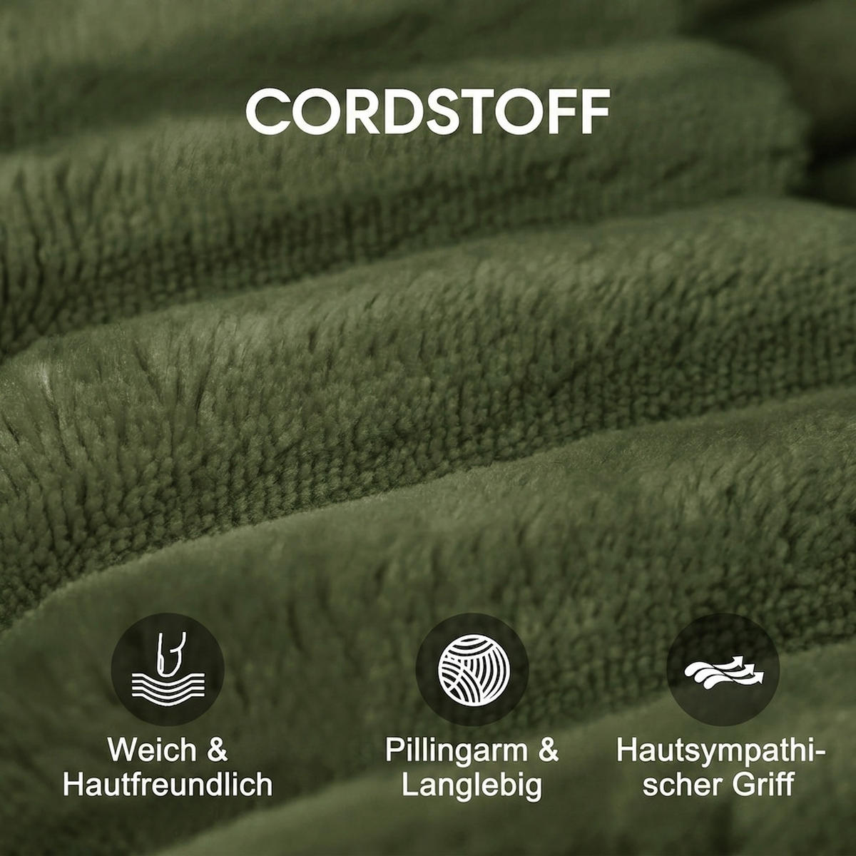 ECKSOFA 270/175/83 cm Grün Cord mit Chaiselongue, Rechte Seite - Grün, Textil (270/175cm) - Oxeza