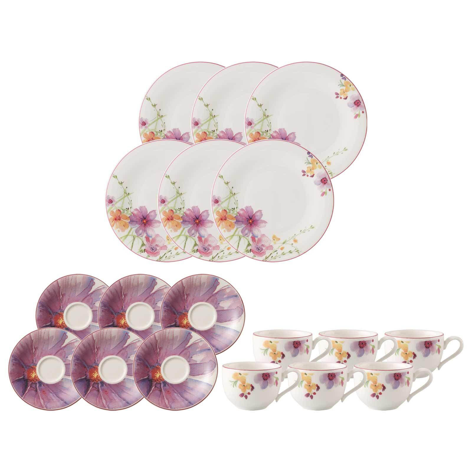 ESPRESSOSERVICE Mariefleur Basic bunt 18er Set - Multicolor, Keramik (1/1/1cm) - Villeroy & Boch