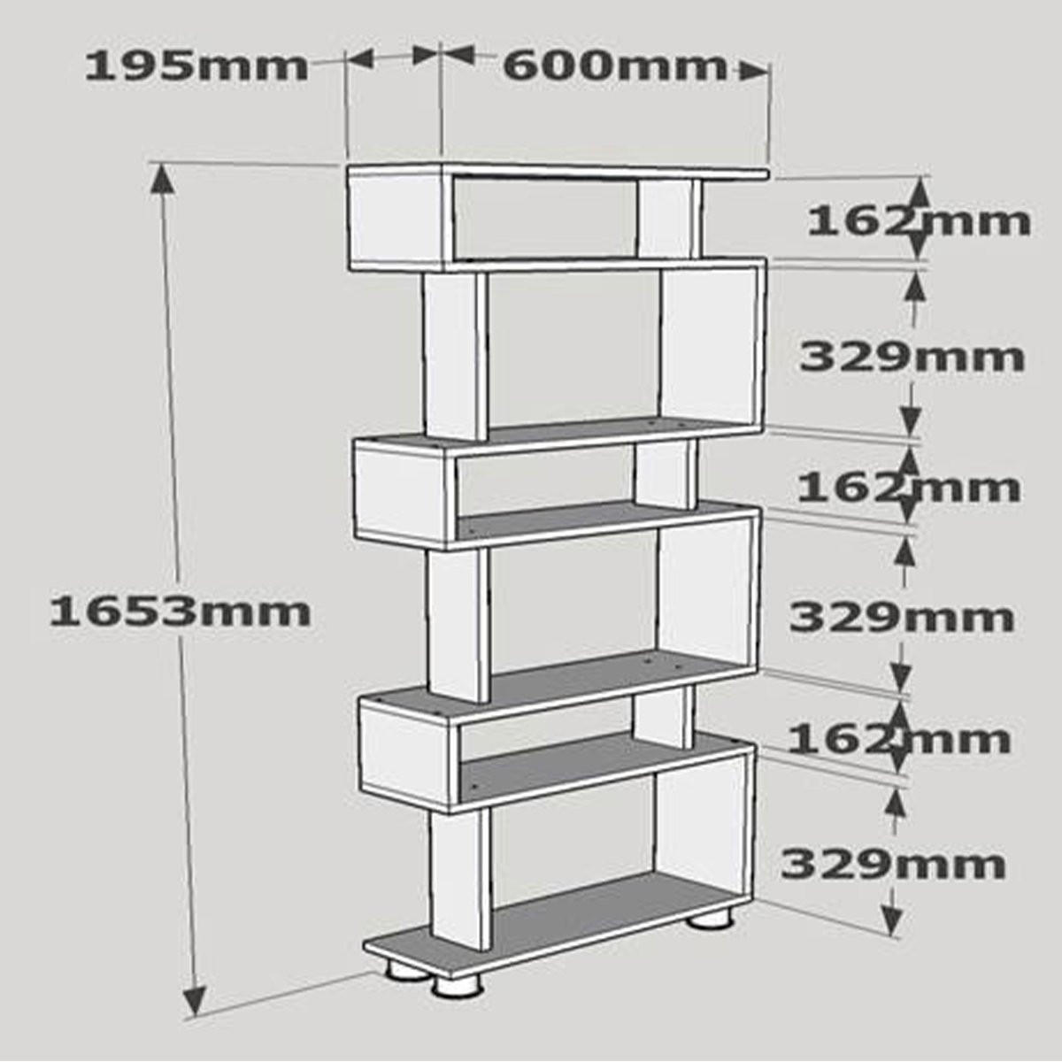 REGAL 6 Ablagen H165 cm - BLOK - Wildeiche, Holzwerkstoff (19.5/165/60cm) - Calicosy