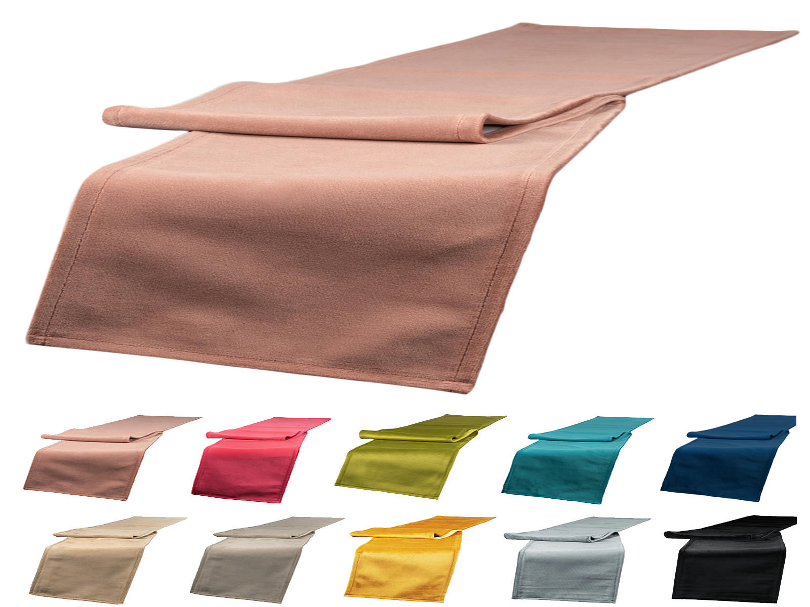 TISCHLÄUFER Samt&Sonders altrosa 140/40 cm - Altrosa, Textil (40/140cm) - beties Heimtextil