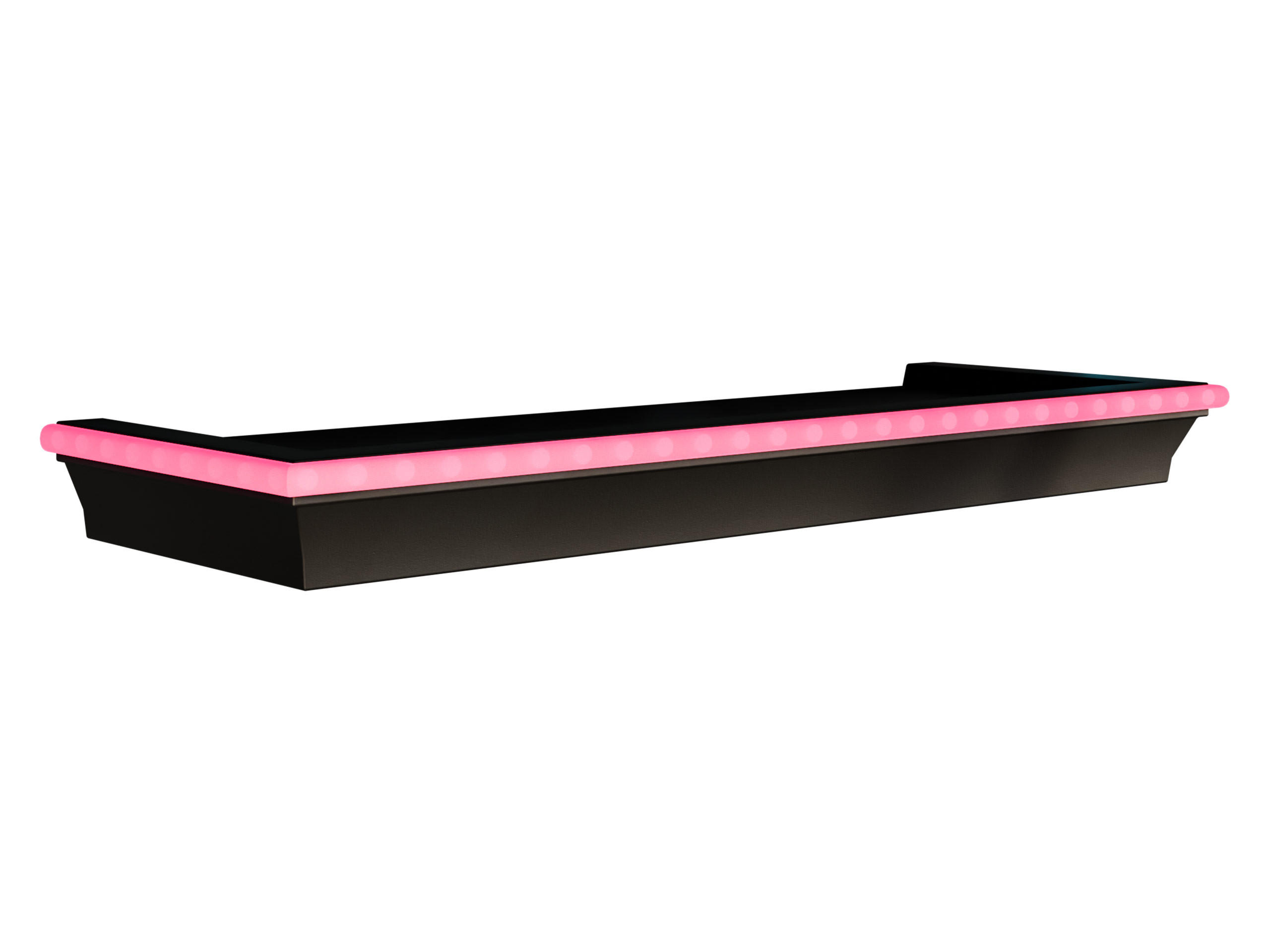 WANDREGAL Wrotyn mit Rosa LED Beleuchtung - Schwarz/Rosa, Kunststoff (46/5/16cm) - MIRJAN24