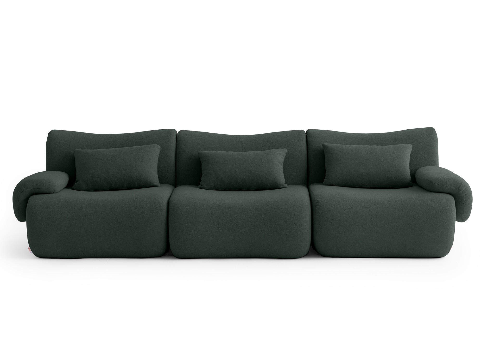 3-SITZER-SOFA Bouclé-Stoff Waldgrün - Waldgrün, Textil (281/73/95cm) - MILYsofa