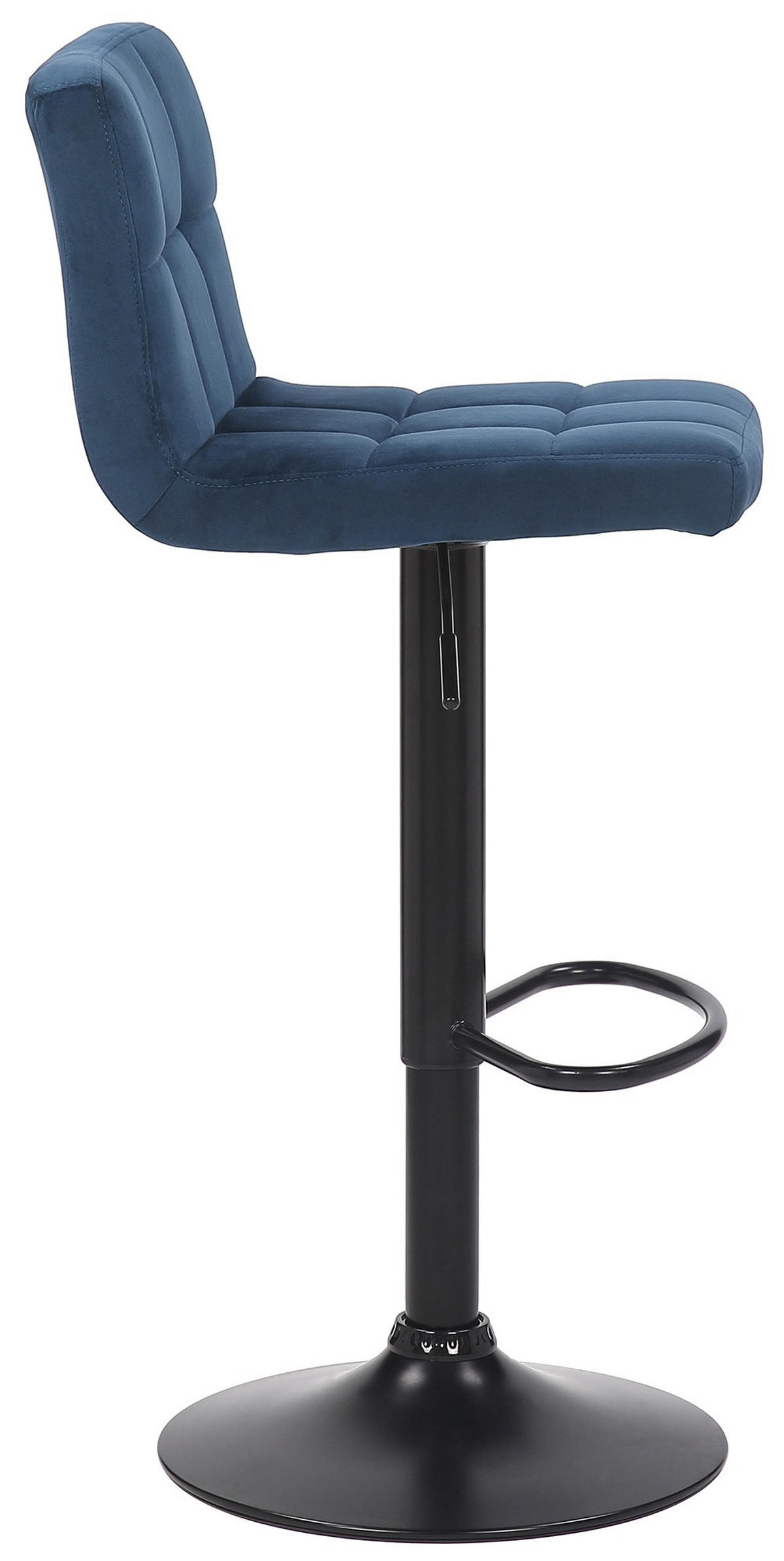 BARHOCKER Samt Blau - Blau/Schwarz, Textil/Metall (40/85/40cm) - CLP