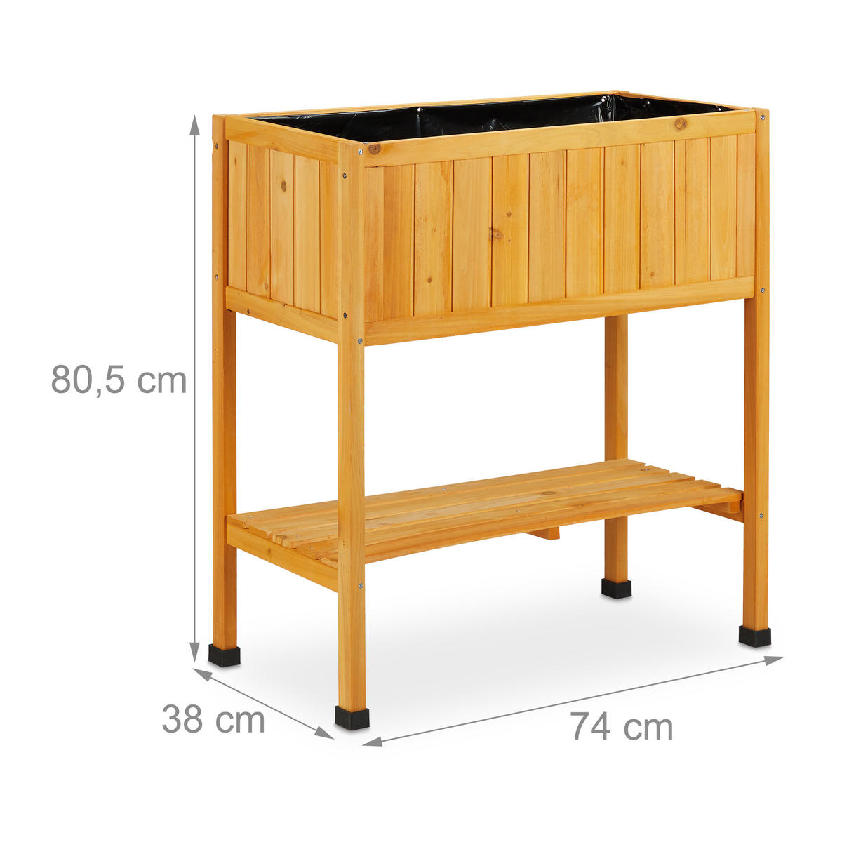 HOCHBEET - Orange, Holz/Kunststoff (74/80.5/38cm) - Relaxdays