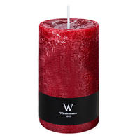 STUMPENKERZE Rustik Marble Style Bordeaux 190 x Ø 98 mm, 1 Stück - Bordeaux, Paraffin (19cm) - Wiedemann Kerzen