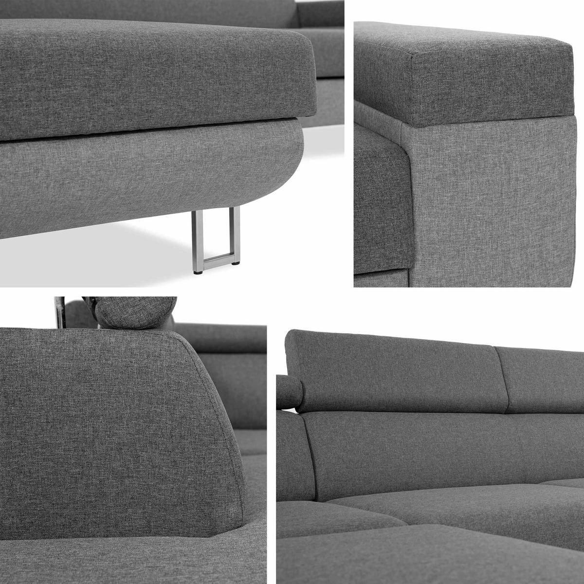 ECKSOFA Fonti, Seite: Links - Weiß, Holz/Textil (253/188cm) - MIRJAN24