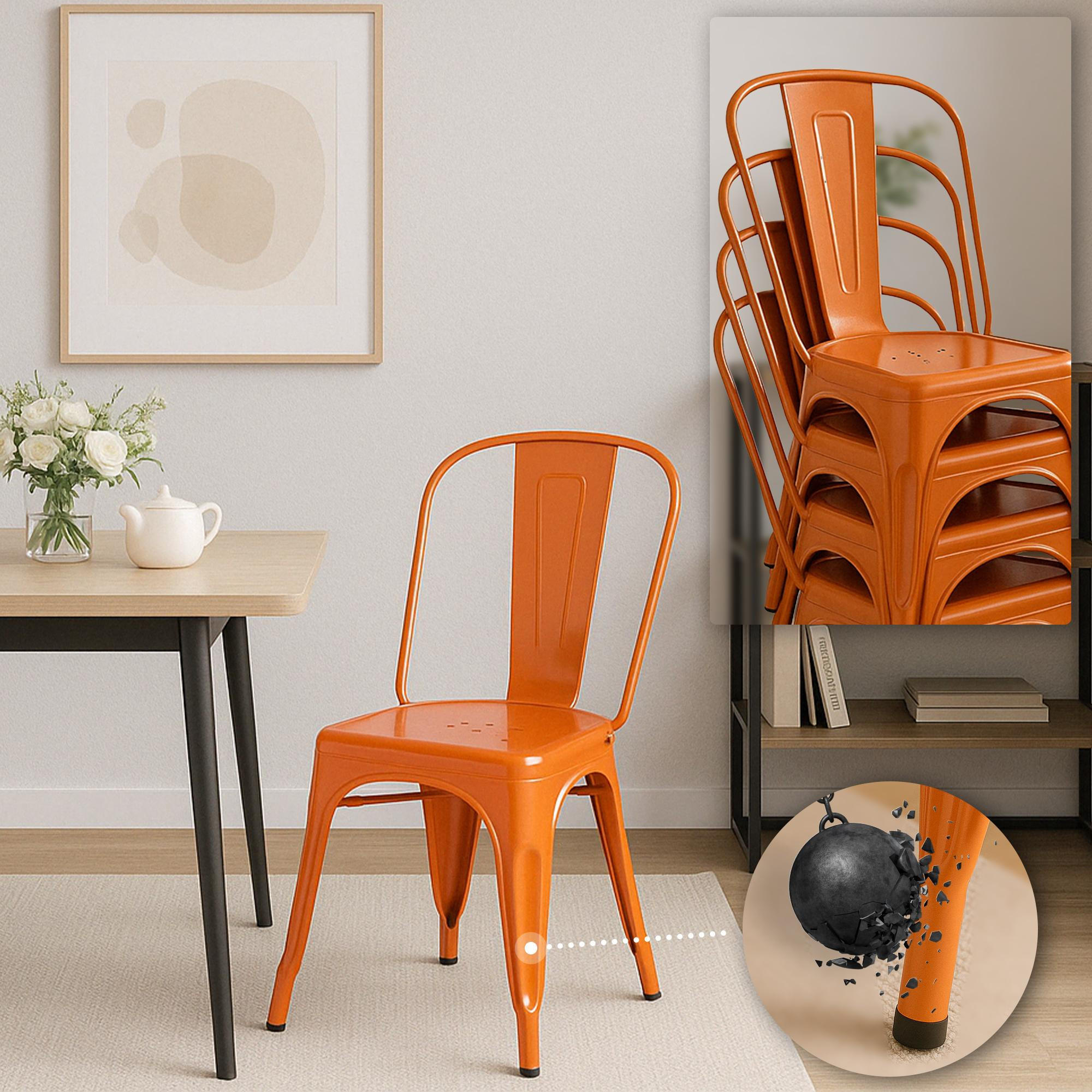 Thumbnail - CLP Besucherstuhl, Orange, Metall, 44x89x48 cm, Arbeitszimmer, Besucherstühle