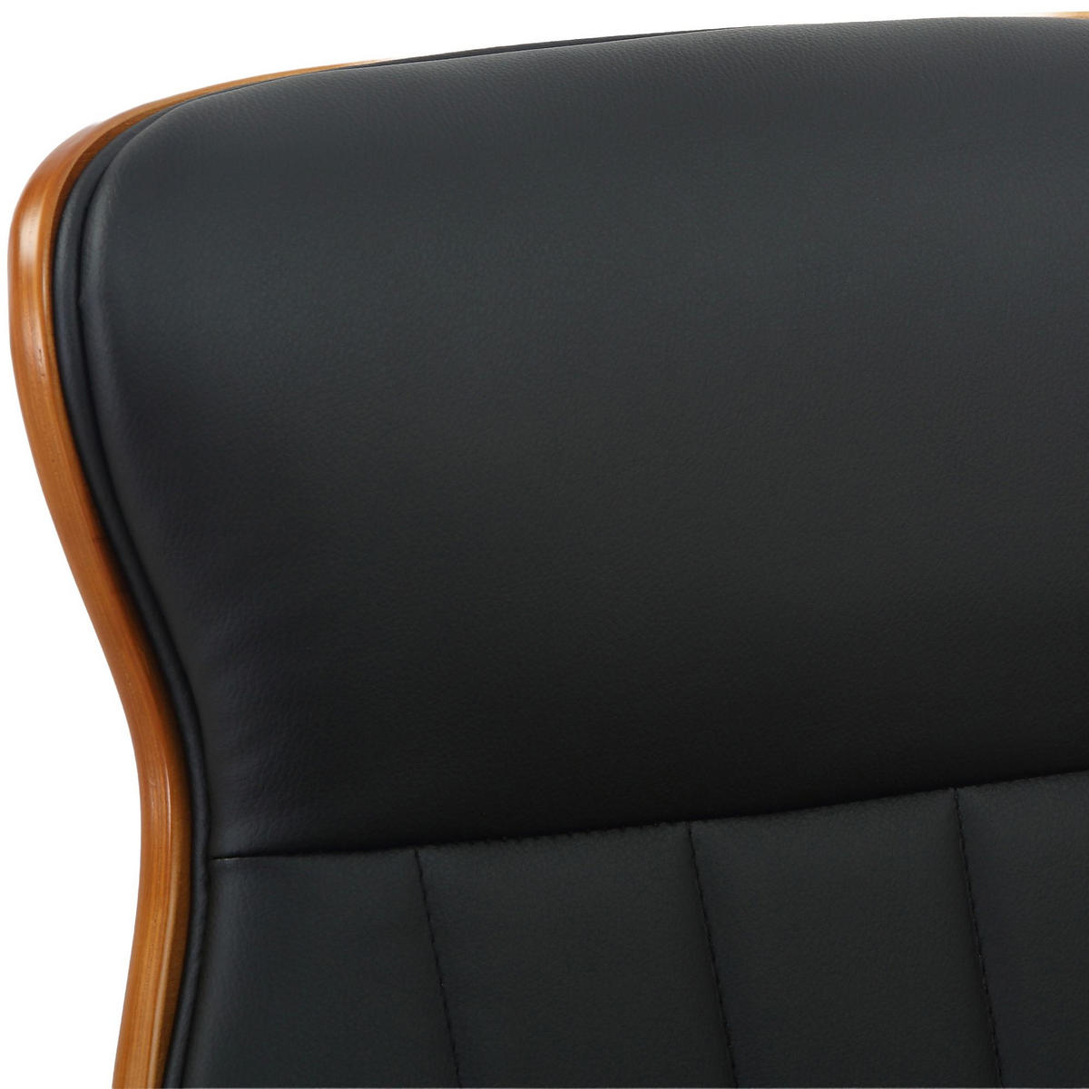 DREHSTUHL Lederlook Walnuss/Schwarz - Chromfarben/Walnussfarben, Textil/Metall (63/100/68cm) - CLP