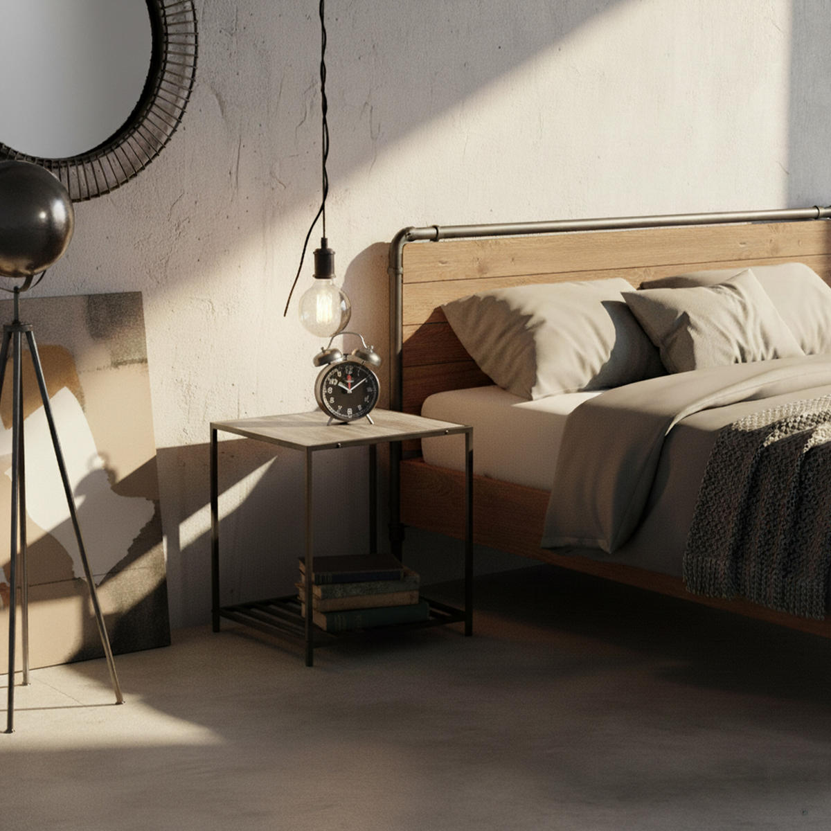 BEISTELLTISCH - Dunkelbraun, Holzwerkstoff/Metall (50.5/50.5/50cm) - Relaxdays