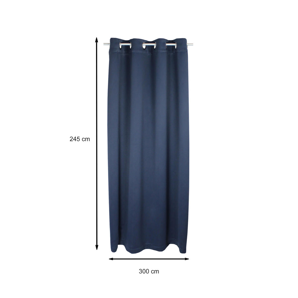 VERDUNKELUNGSVORHANG Ösen 300/245 cm Navy Blau - Blau, Textil (300/245cm) - TiborTex