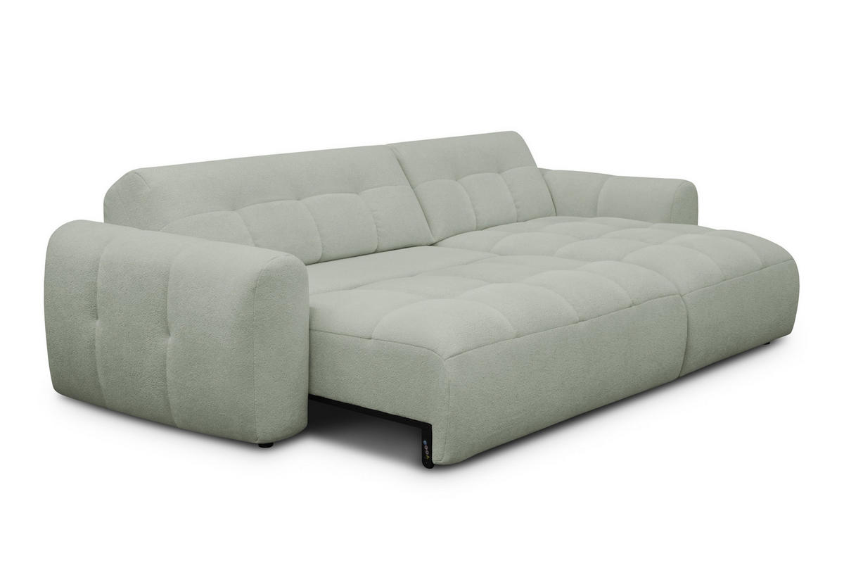 ECKSOFA LUMERO 4-Sitzer RECHTS, hellgrün - Schwarz/Hellgrün, Holz/Textil (275/166cm) - Courtois Laville