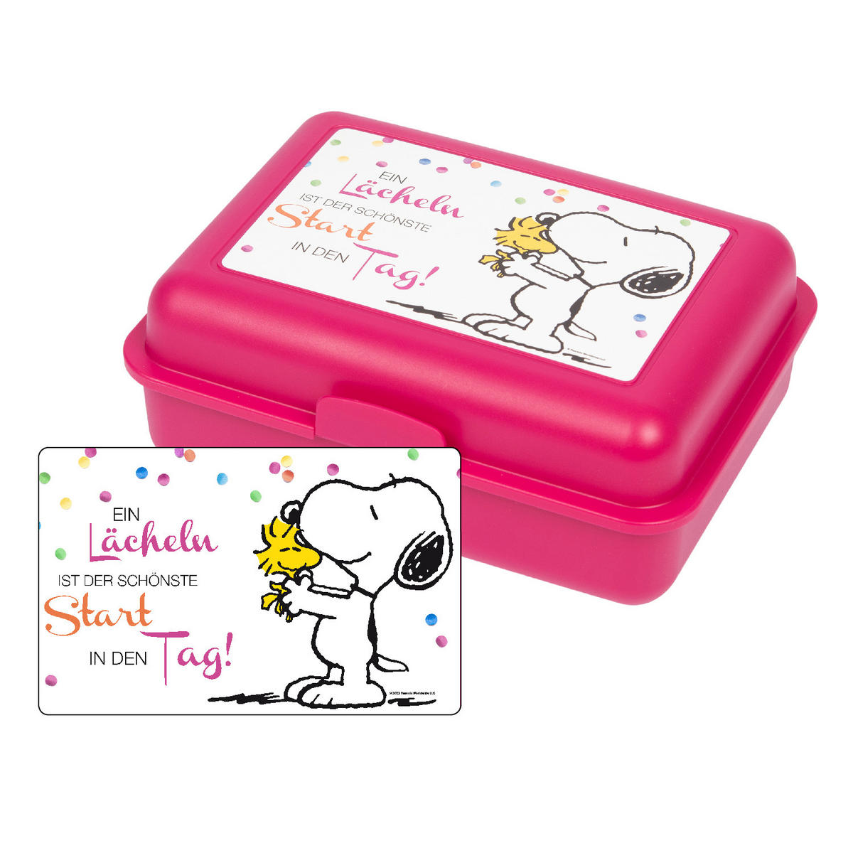 BROTDOSE The Peanuts Snoopy Ein Lächeln ist der schönste Start in den Tag Pink 17,5 x 12,8 x 6,9 cm - Pink, Kunststoff (17.5/6.9/12.8cm) - United Labels