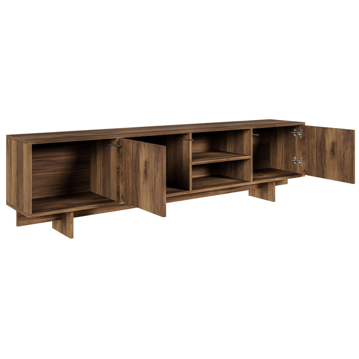 TV-STOLEK Sanva Ořech warmia 200 cm - tmavě hnědá, kompozitní dřevo (200/55/35cm) - Selsey
