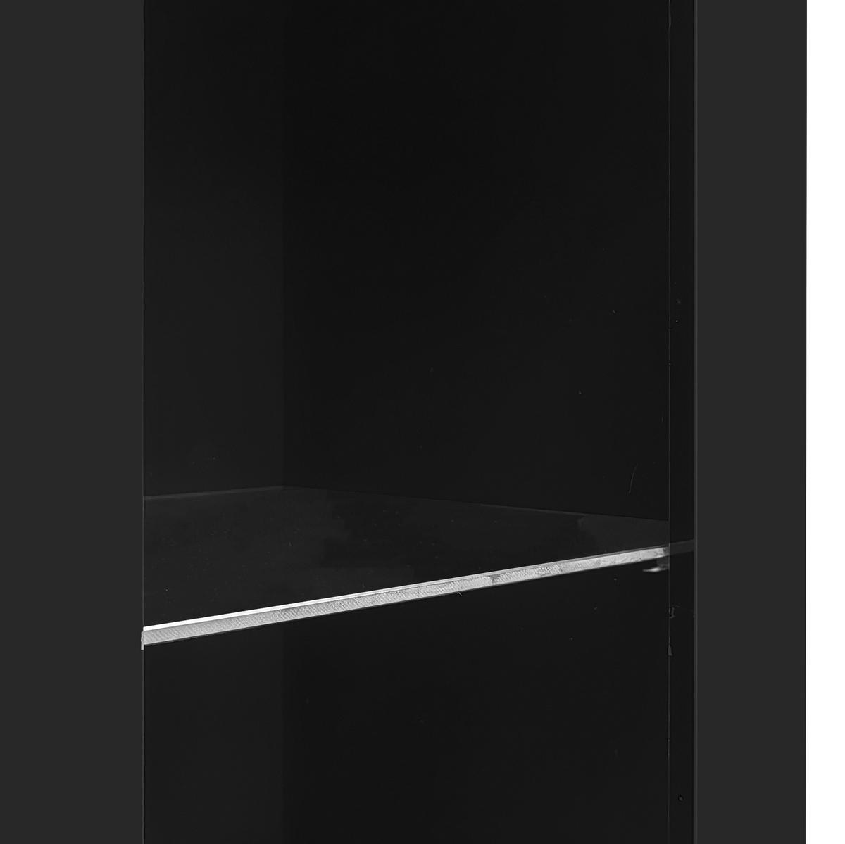 SIDEBOARD 95/83/35 cm Schwarz aus Spanplatte mit Glasregalen - Schwarz, Holzwerkstoff (35/83/95cm) - OKMYHOME